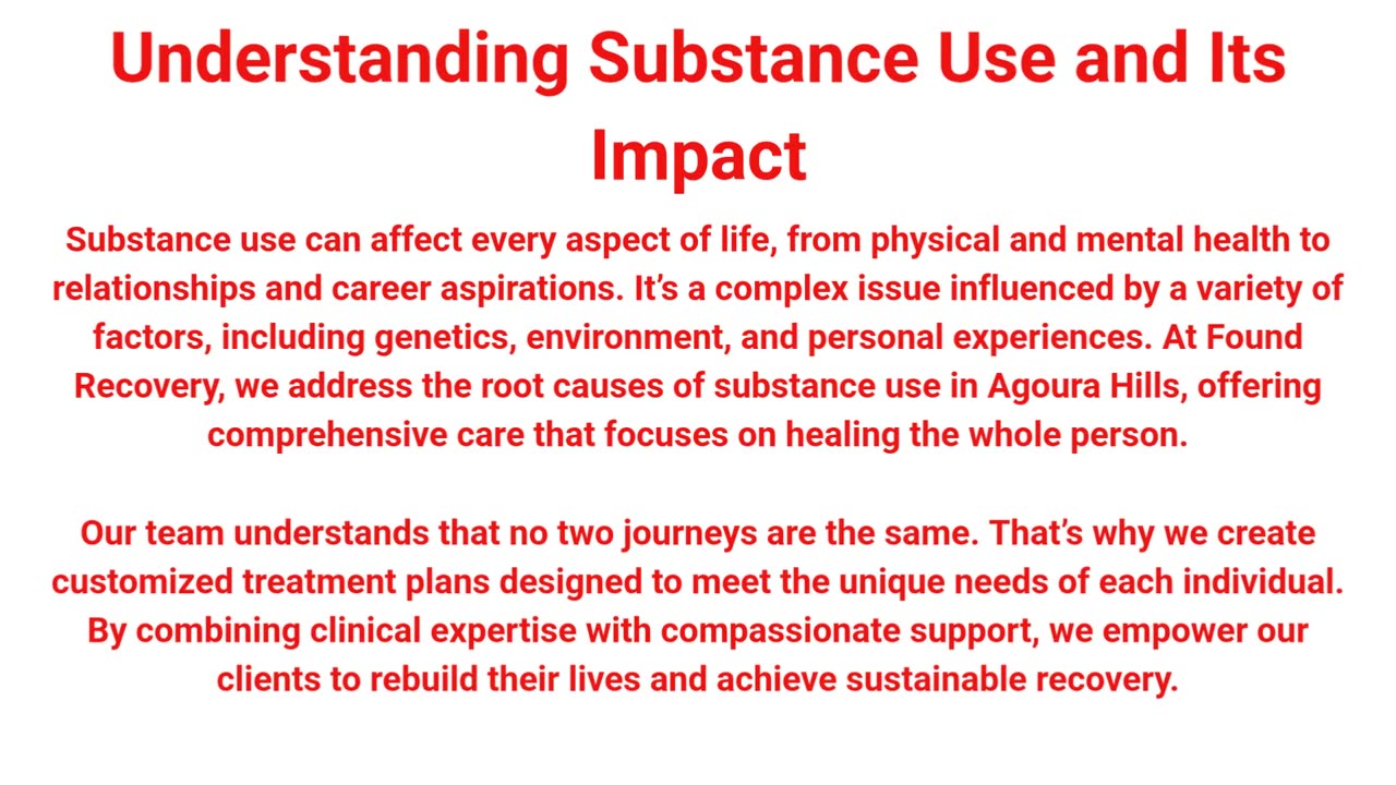 Found Recovery - Substance Use Treatment in Agoura, CA