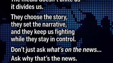 The media doesn't unite us - it divides us.