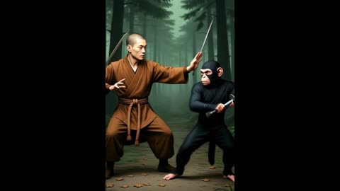 Shaolin Monk Vs Shaolin🐵Monkey👀😜😎
