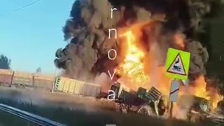 18 gasoline cars derailed in the Smolensk region after a freight train and a heavy-duty truck