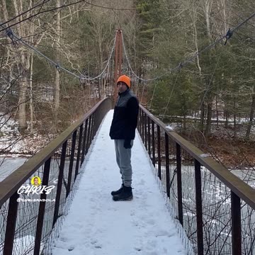 WALKING OVER A SNOW COVERED BRIDGE!