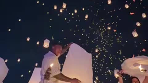 Sky Lantern Goes Down In Flames