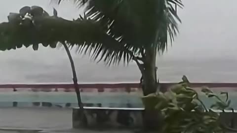 Typhoon Waves Slam Philippine Island