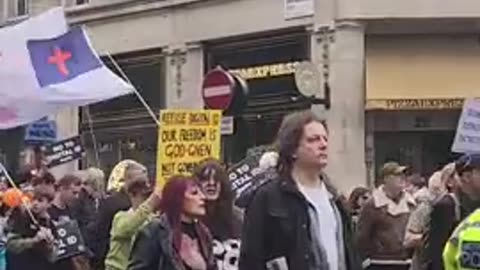 Thousands of protesters marched through central London to oppose the plans for a digital ID