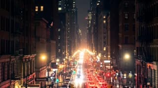 New York City streets at night
