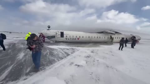 Delta Flight From Minneapolis Crash Lands in Toronto, Flips Over