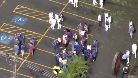 Severe hailstorm wrecks supermarket roof in Brazil