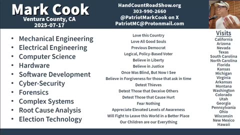 Hand Count Road Show Presentation Ventura California 7.17.25