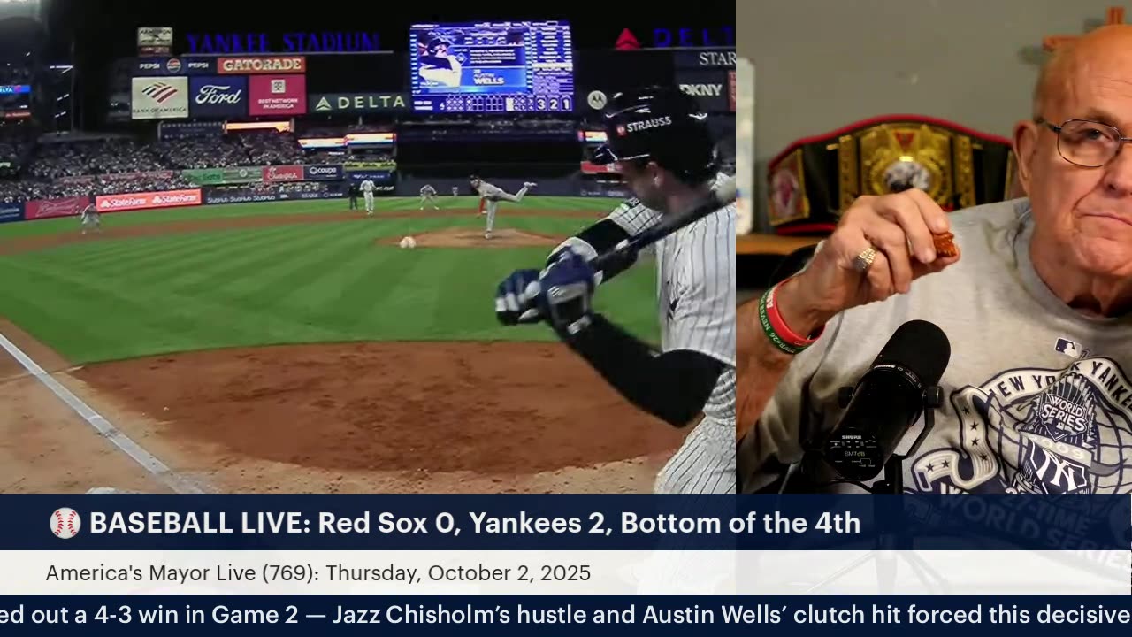 America's Mayor Live (769): Yankees Baseball w/ Mayor Giuliani—2025 Wild Card Game 3, Yankees/RedSox