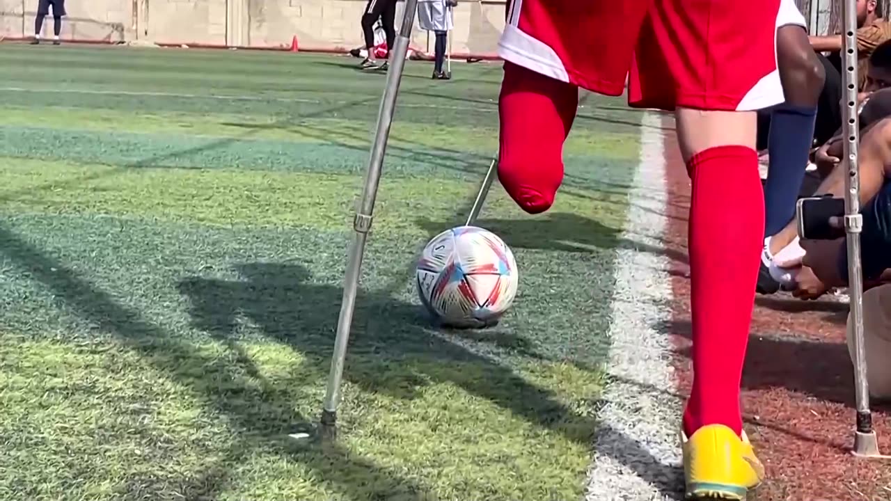Amputee soccer players defy lost limbs to send hope from Gaza