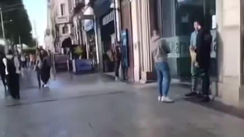 Shop owner saw them coming and locked the doors