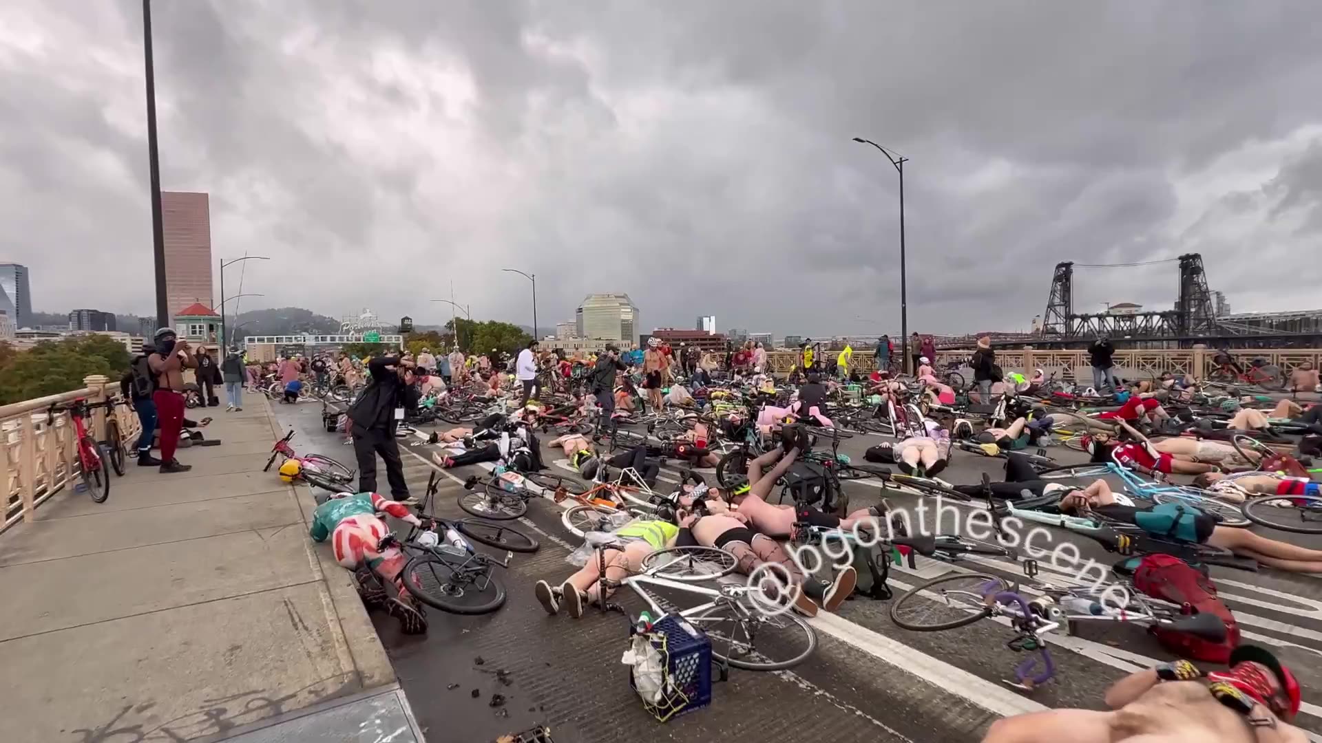 THIS IS CRAZY 🤡 Portland holds a Naked Die In Protest Blocking Roads