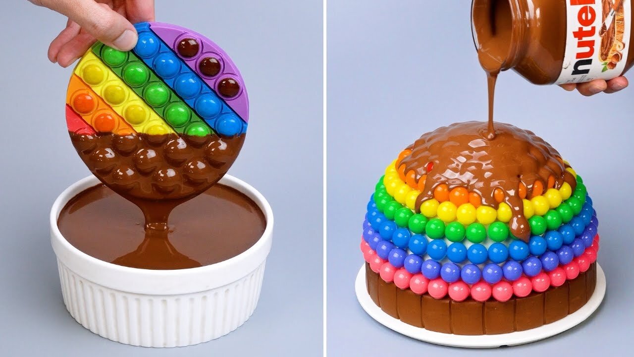 Ultimate M&M Pop It Decorating Cake 🤯 #shorts #chocolate #cake