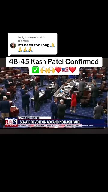 Cash Patel is confirmed!!!