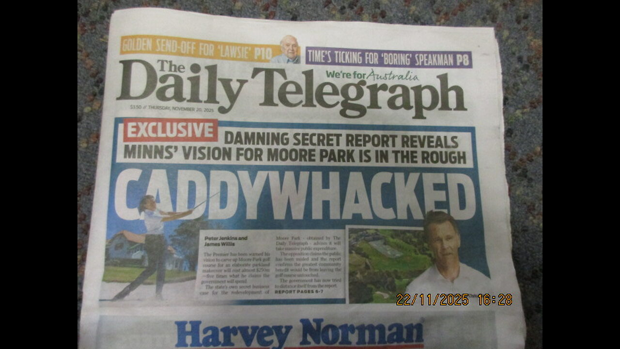 Daily Telegraph whacks Paddy on the cover, targets Matos inside and ends with a Pat on the back
