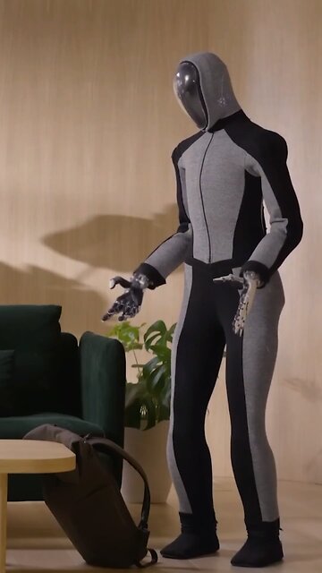 Your new robot will have an outer skin and/ or clothes like the 1X neo gamma series seen here