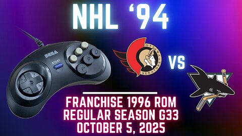 NHL '94 Franchise League (1996) - Senators (TJ) Sharks (Len) {Genesis} Game 33 (OT!)