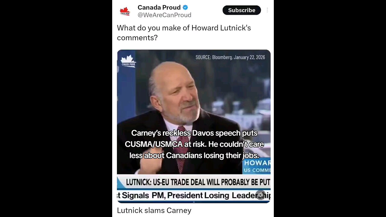 Carney’s reckless Davos speech puts CUSMA/USMCA at risk