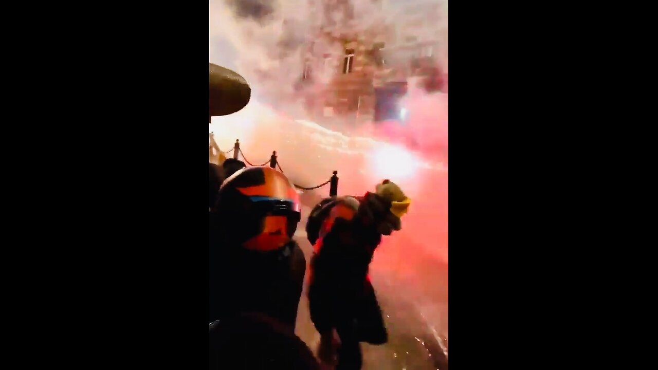 Georgian man with a firework gun