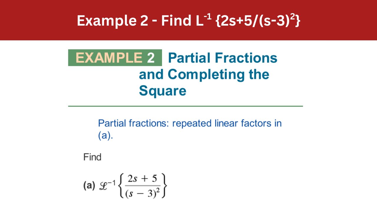 4.3 Example 2 | Find L-1 {2s+5/(s-3)2} | AEM 7th Edition
