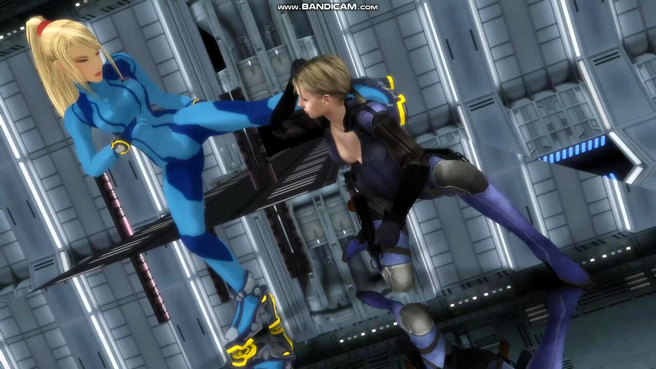 Samus Aran VS Jill Valentine Battlesuit (RE5 OG Model) Taekwondo Fight Scene with AI Voice acting