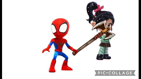 Spidey beats up vanellope
