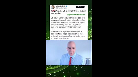 US DOD admits the goal is to starve and freeze Syrians into submission