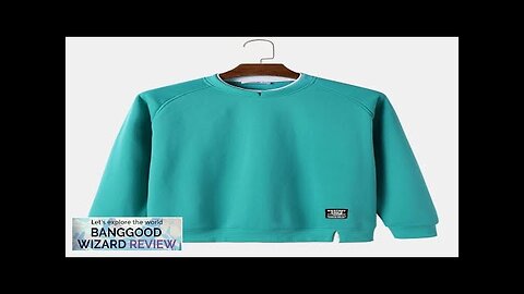 ChArmkpR Mens Contrast Patchwork Crew Neck Casual Loose Pullover Sweatshirts Green Review