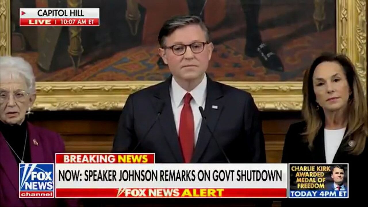 Speaker Johnson Blows The Lid Off The Dems' Schumer Shutdown Theater