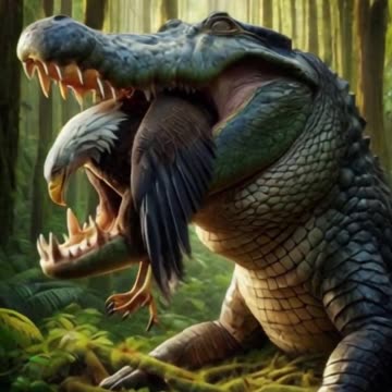 Fusão animal - Águia e Crocodilo #shorts #fusionai #aiart