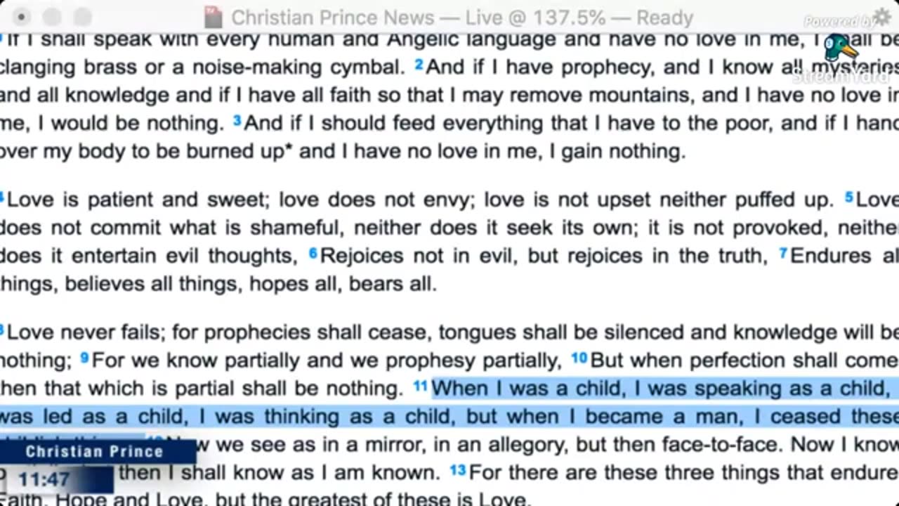 Christian prince Love is not something temporarily and does not change