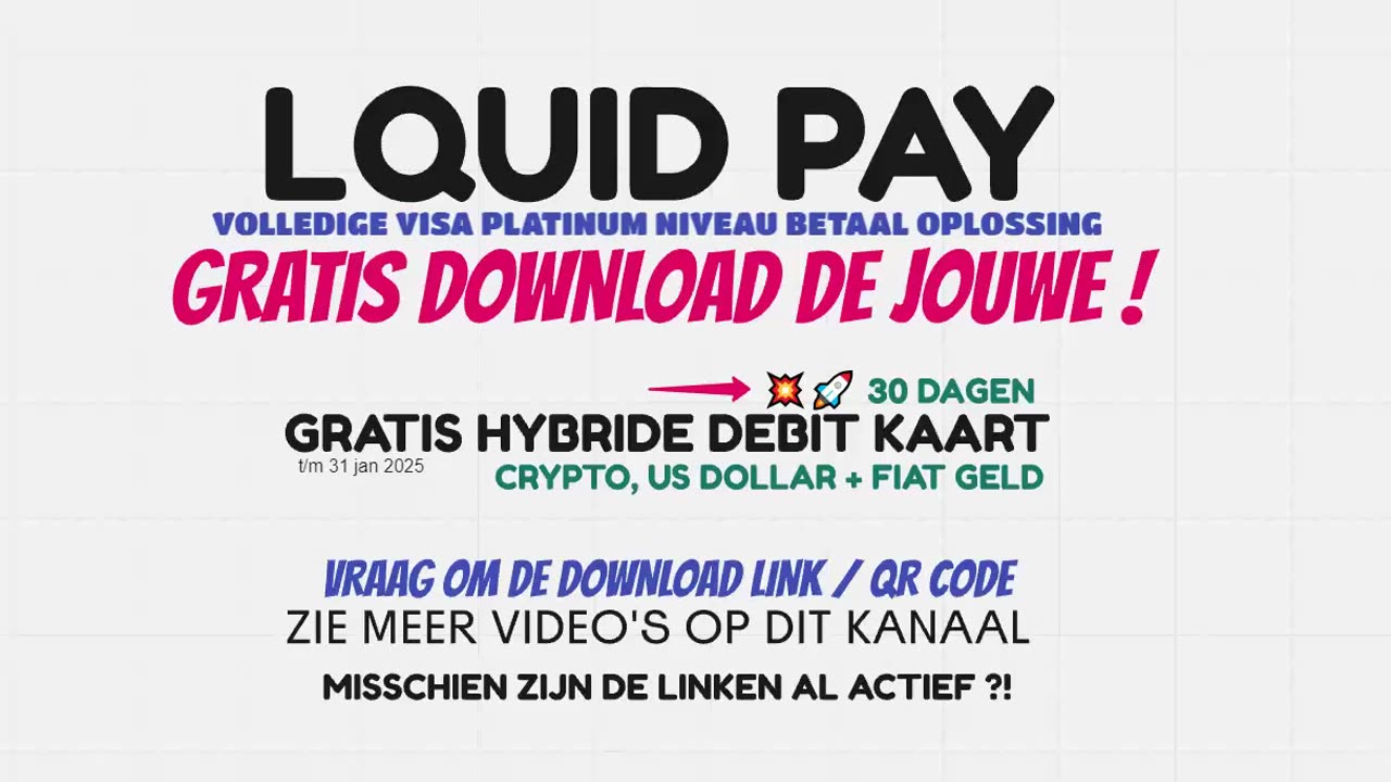 LQUID PAY - GRATIS CRYPTO & EURO HYBRIDE VISA DEBIT CARD NU LIVE - TOP TEAM ROB BUSER