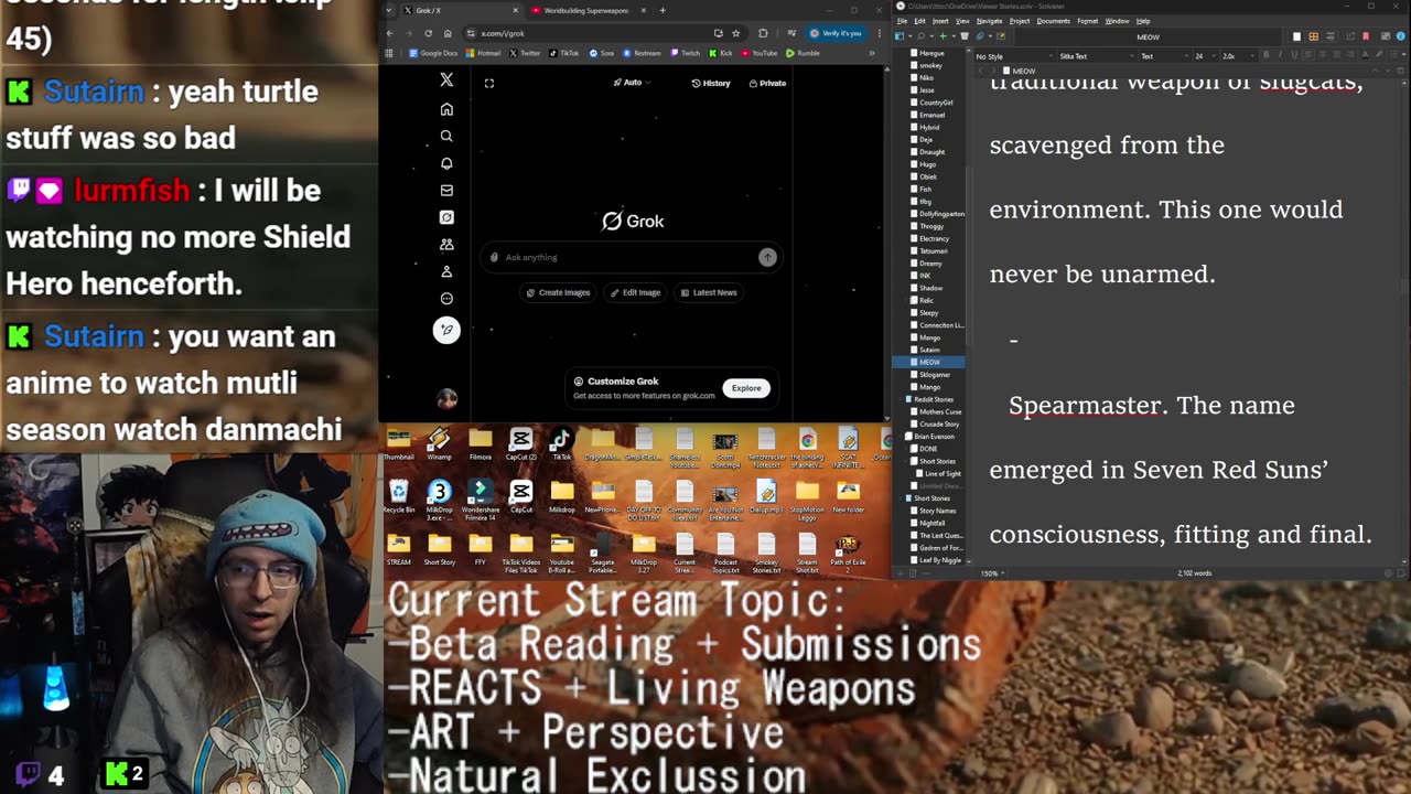 ANOTHER DAY ANOTHER VIDEO | Beta Reading + REACTS + Commentary + Writing: Living Weapons | Drawing: Perspective | Stoner Girl Evolution
