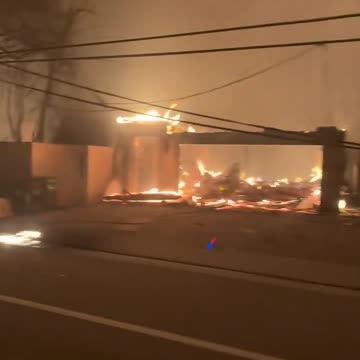 Beachfront homes along the Pacific Coast Highway have been totally destroyed in Malibu.