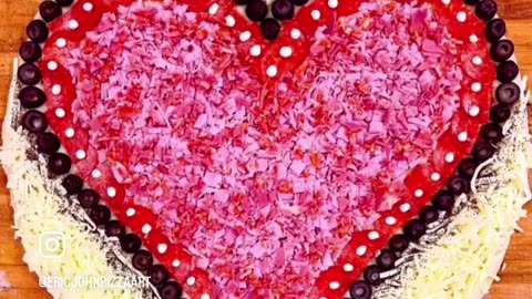 Valentine’s Day Pizza Art