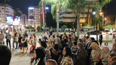 الوقفة التأبينية الرمزية للجبهة المغربية لدعم فلسطين ومناهضة التطبيع طنجة 09 11 2025لا لا ياحكام