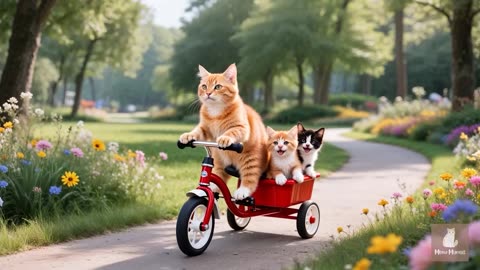 Kitten Helps Mama Cat Harvest on the Farm 🌾 and Receives a Dream Racing Car Reward 🐾🏎️💖