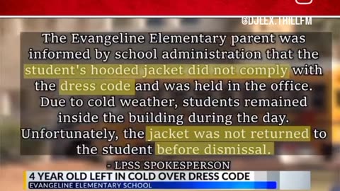 MOMS POST SPARKS DRES'S CODE DEBATE 4-YEAR-OLD LEFT IN COLD