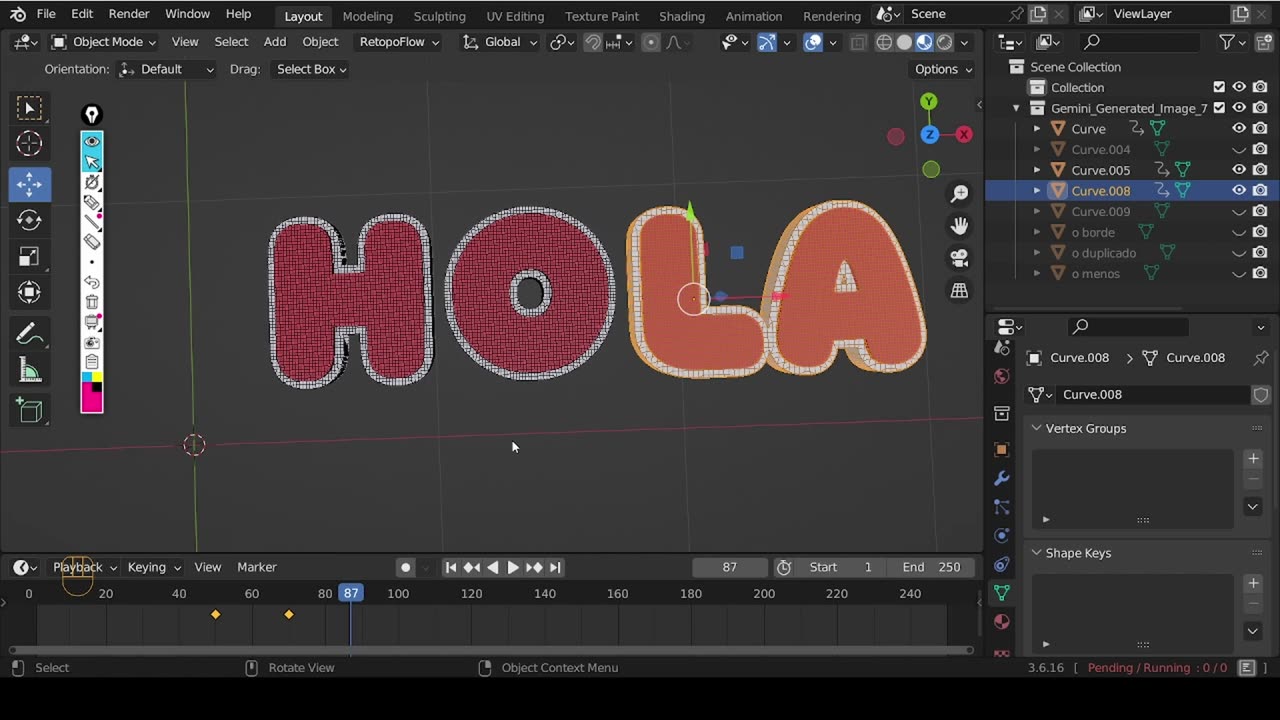 Blender crear letras con SVG