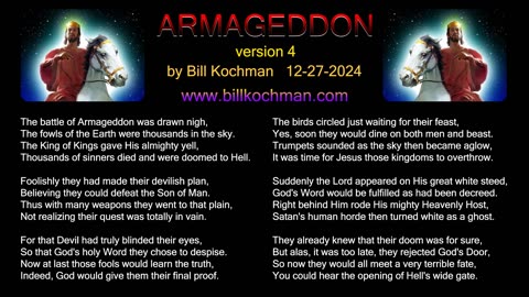 ARMAGEDDON [version 4] -- an original song by Bill Kochman.