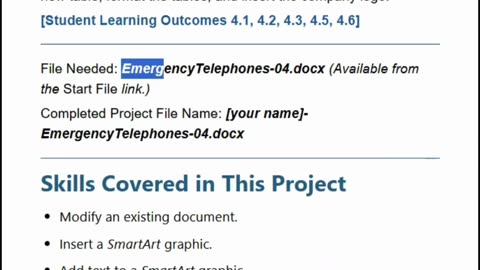 Word 365 Ch 4 - Project 4-5 Independent | EmergencyTelephones-04 | #SIMnet #assignment #word #Ch4