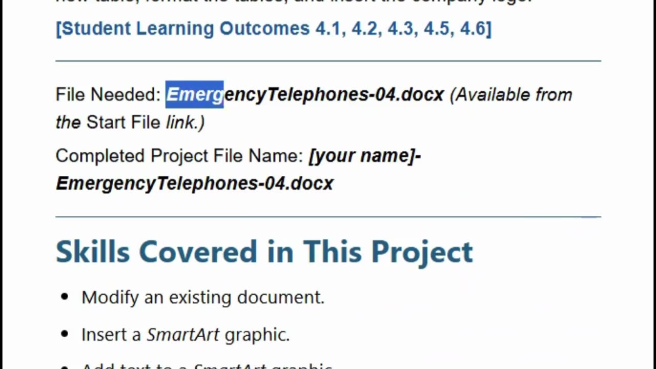 Word 365 Ch 4 - Project 4-5 Independent | EmergencyTelephones-04 | #SIMnet #assignment #word #Ch4
