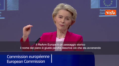 NOTIZIE DAL MONDO Von der Leyen; 'Non cambio nome al piano di Riarmo UE,è quello che sta avvenendo' Così Ursula von der Leyen Presidente della Commissione UE a Bruxelles il 10 marzo 2025