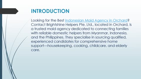 Best Indonesian Maid Agency in Orchard