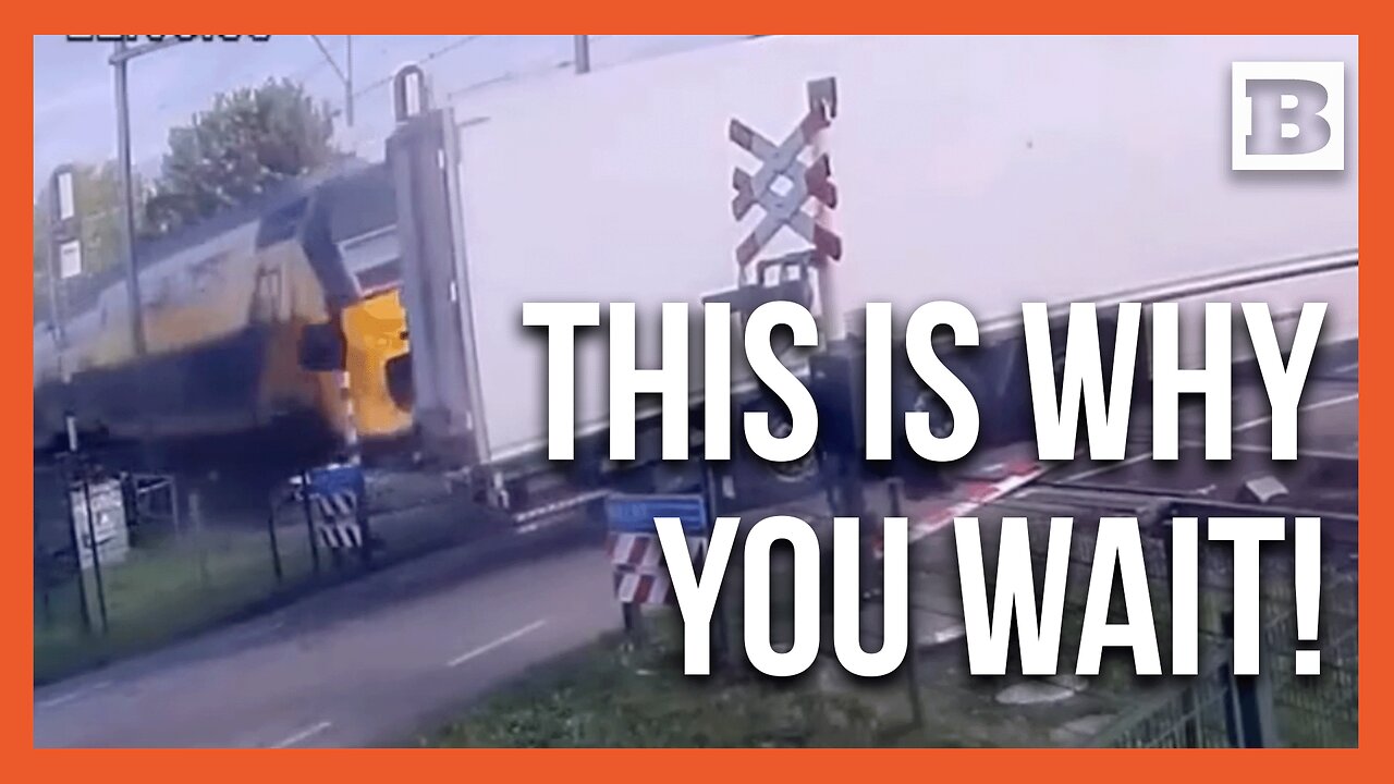 SHOCKING FOOTAGE: Train Smashes into Truck Trapped on Rail Crossing