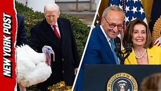 Trump roasts 'Chuck & Nancy' with Thanksgiving turkey pardon joke