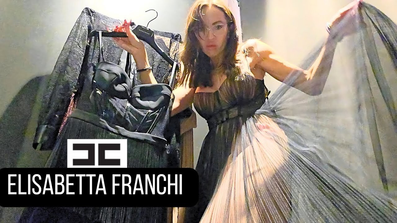 Try on Haul Transparent Dress | Elisabetta Franchi bustier-style pleated tulle dress | Sheer Fabrics