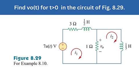 Example 8.10 | Find vo(t) for t>0 in the circuit of Fig. 8.29 | FEC 4th Edition