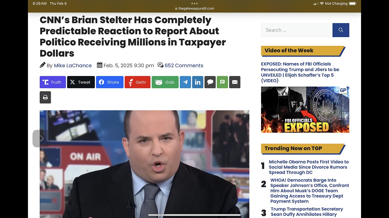 CNN’s Brian Stelter Has Completely Predictable Reaction to Report About Politico Receiving Millions