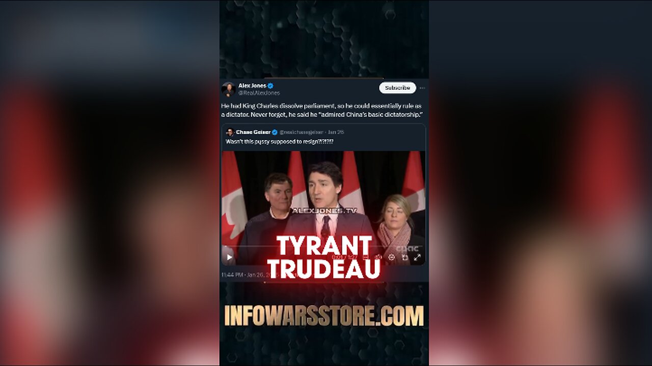 Trudeau Begged king Charles To Dissolve Parliament - Alex Jones on X